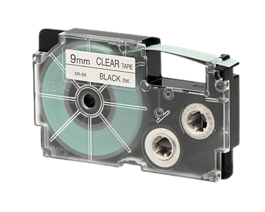 Casio XR-9X Sort tekst / Klar tape 9 mm x 8 m Printerpatron - Kompatibel