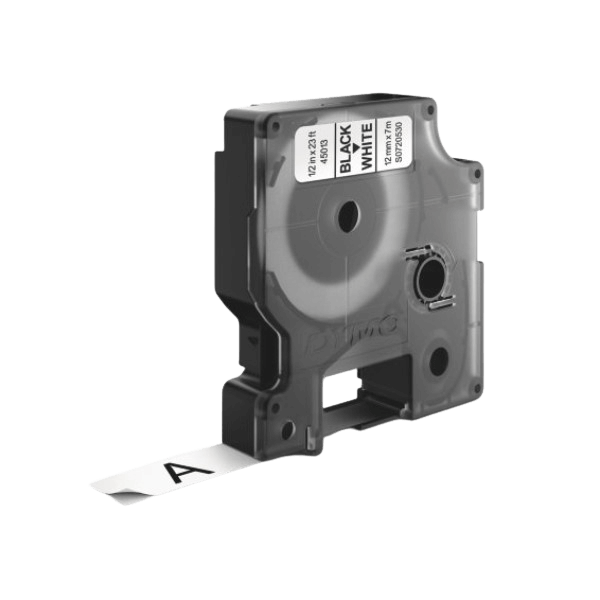 45010 Dymo S0720500 Sort tekst / Klar tape 12 mm x 7 m Printerpatron - Kompatibel