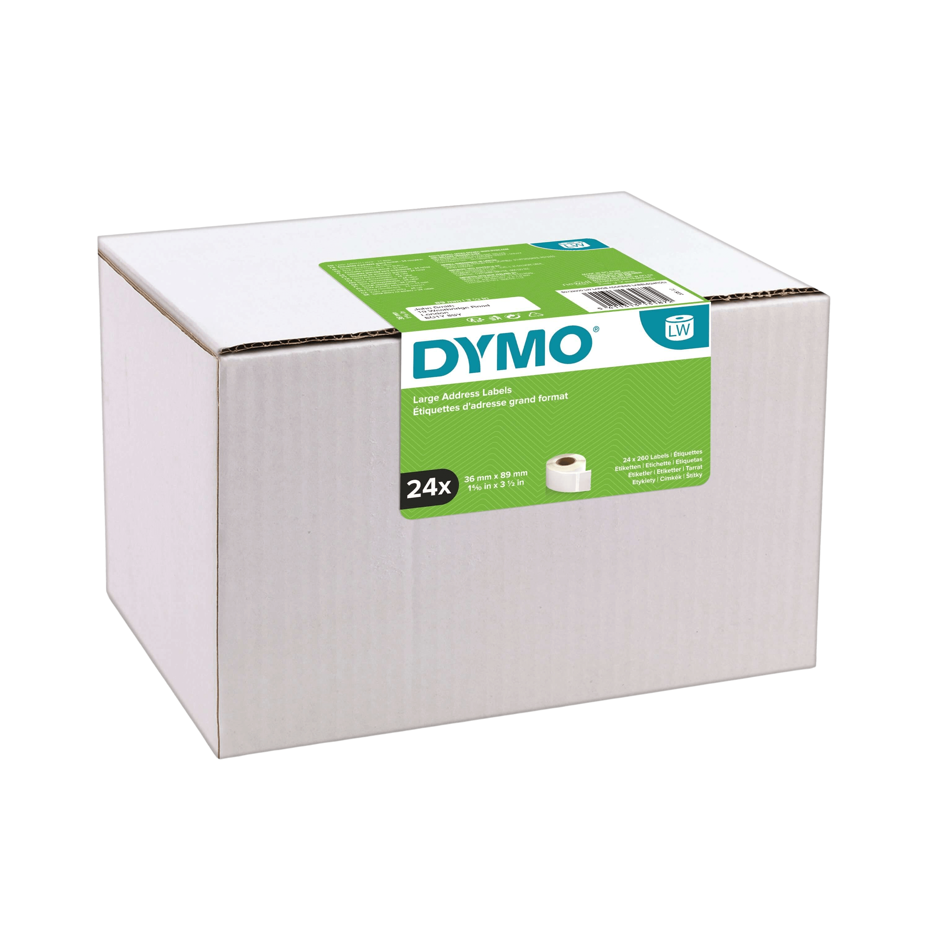 99012 Dymo S0722400 Hvid 36 x 89 mm, 260 stk Printerpatron - Kompatibel