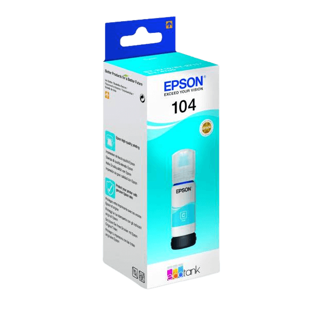 C13T00P240 Epson 104 cyan Printerpatron - 65 ml. - Original