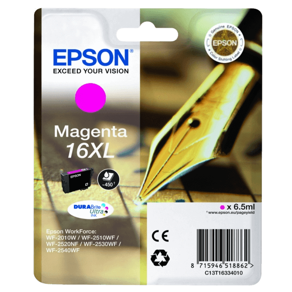 C13T16334012 Epson 16 magenta XL Printerpatron - Original