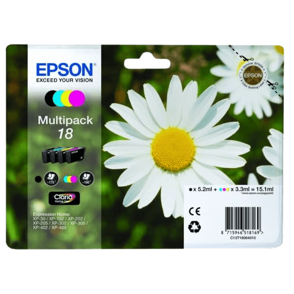 C13T18064012 Epson 18 CMYK Printerpatron - 15,1 ml. - Original