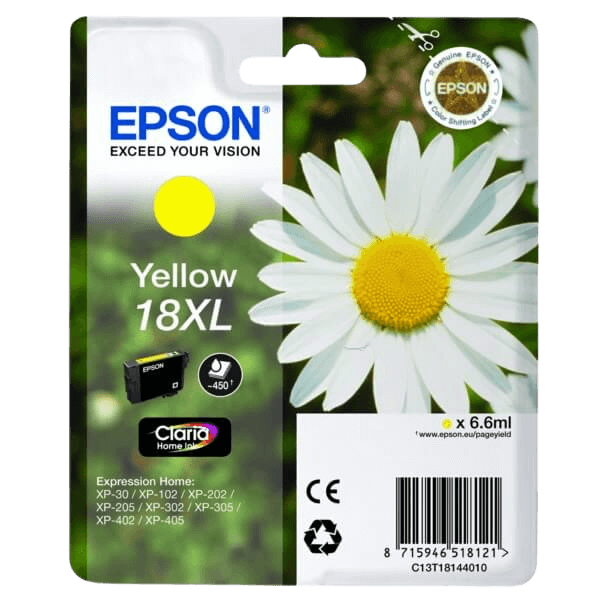 C13T18144012 Epson 18 gul XL Printerpatron - 6,6 ml. - Original