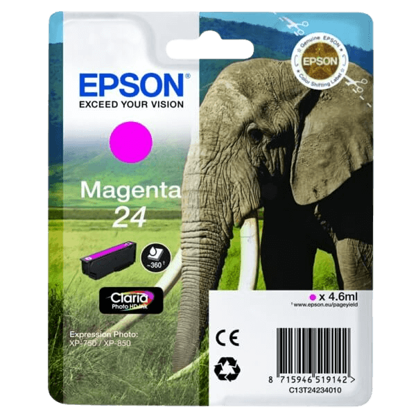 C13T24234012 Epson 24 magenta Printerpatron - 4,6 ml. - Original