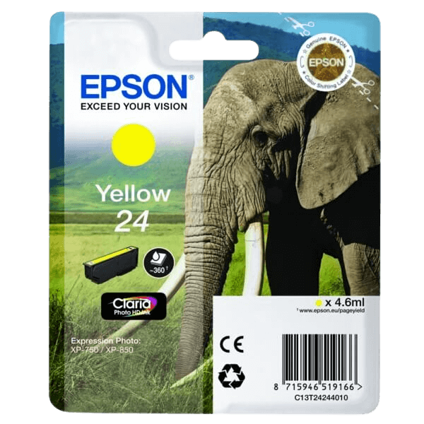 C13T24244012 Epson 24 gul Printerpatron - 4,6 ml. - Original