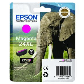 C13T24334012 Epson 24XL magenta XL Printerpatron - 10 ml. - Original
