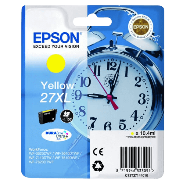 C13T27144012 Epson 27 gul XL Printerpatron - 10.4 ml. - Original
