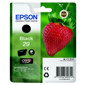 C13T29814012 Epson 29 sort Printerpatron - 5,3 ml. - Original