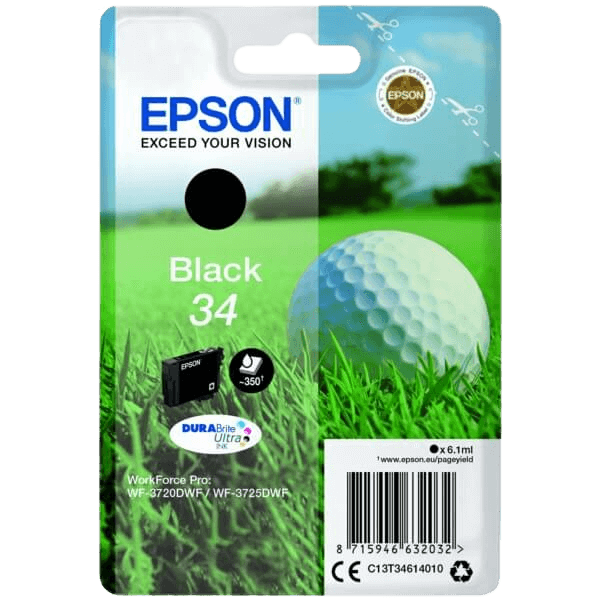 C13T34614010 Epson 34 sort Printerpatron - 6,1 ml. - Original