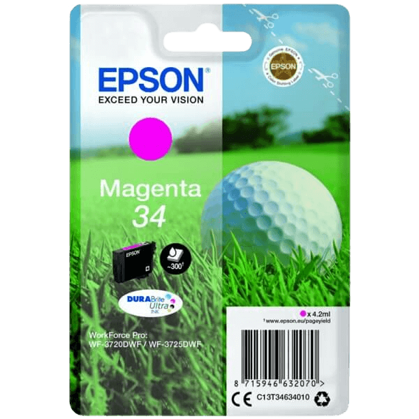 C13T34634010 Epson 34 magenta Printerpatron - 4,2 ml. - Original