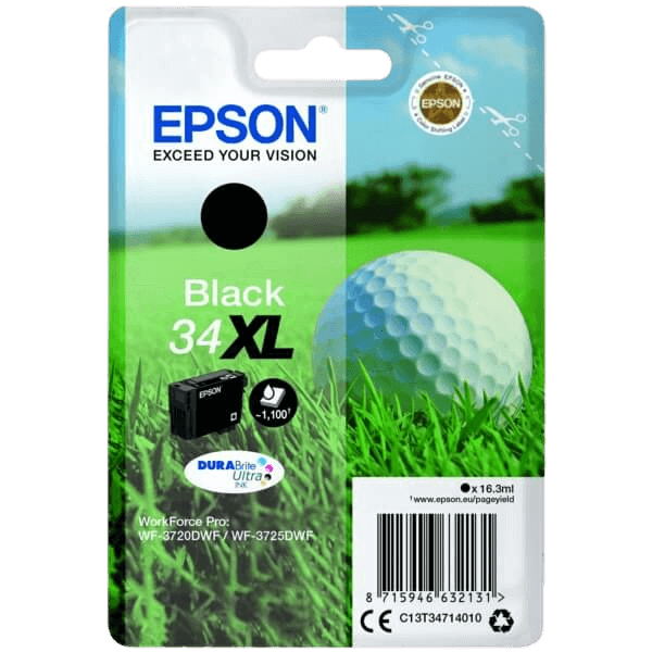 C13T34714010 Epson 34 sort XL Printerpatron - 16,3 ml. - Original