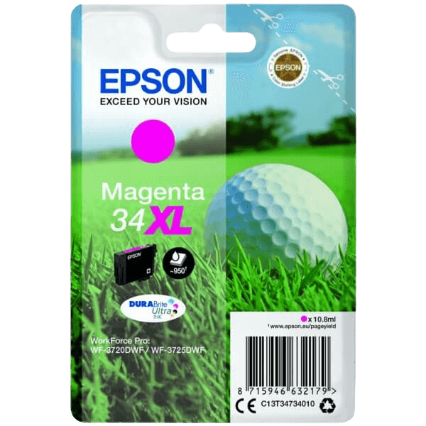 C13T34734010 Epson 34 magenta XL Printerpatron - 10,8 ml. - Original