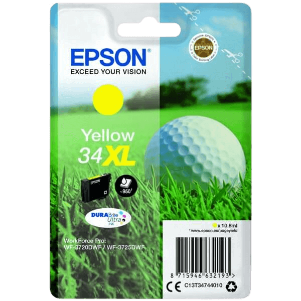 C13T34744010 Epson 34 gul XL Printerpatron - 10,8 ml. - Original