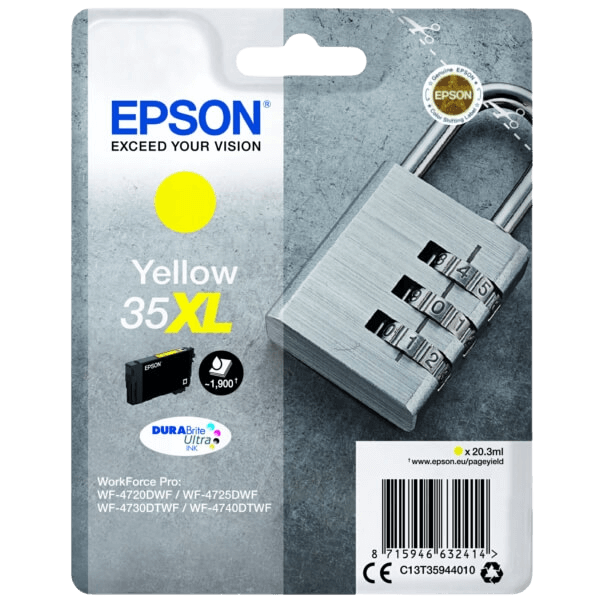 C13T35944010 Epson 35 gul XL Printerpatron - 20,3 ml. - Original