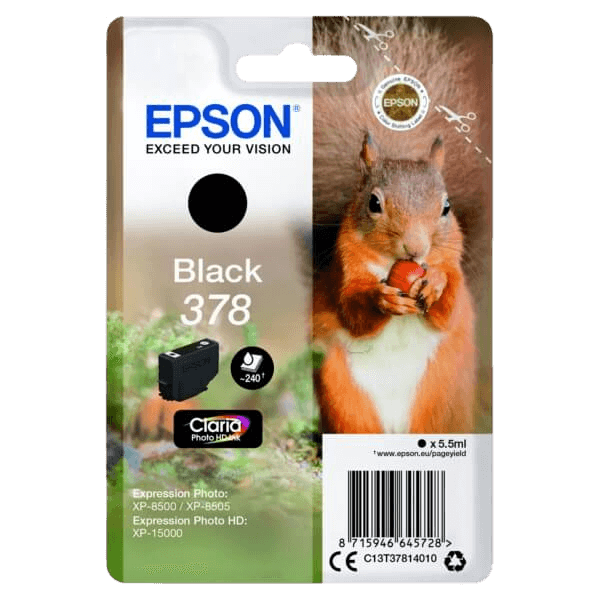 C13T37814010 Epson 378 sort Printerpatron - 5 ml. - Original