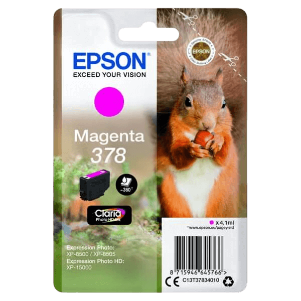 C13T37834010 Epson 378 magenta Printerpatron - 4,1 ml. - Original