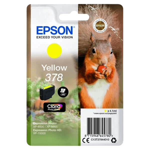 C13T37844010 Epson 378 gul Printerpatron - 4,1 ml. - Original