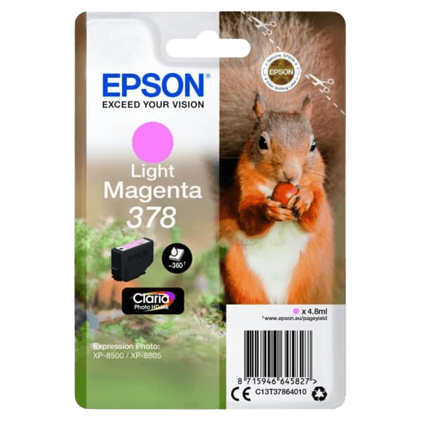 C13T37864010 Epson 378 lys magenta Printerpatron - 4,8 ml. - Original
