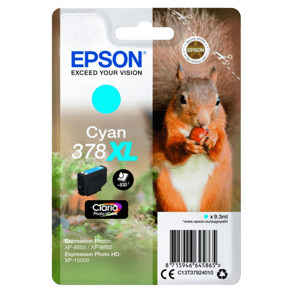C13T37924010 Epson 378 lys cyan XL Printerpatron - 830 sider - Original
