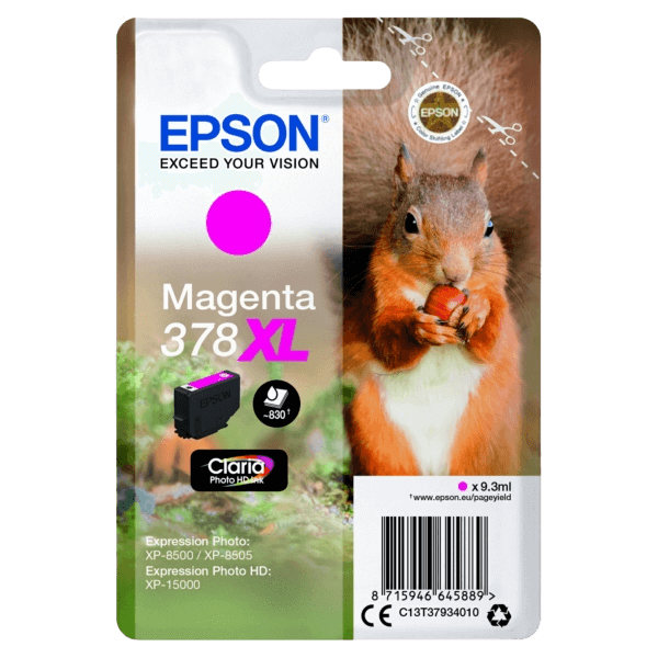 C13T37934010 Epson 378 magenta XL Printerpatron - 830 sider - Original