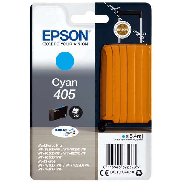 C13T05G24010 Epson 405 cyan Printerpatron - 5,4 ml. - Original