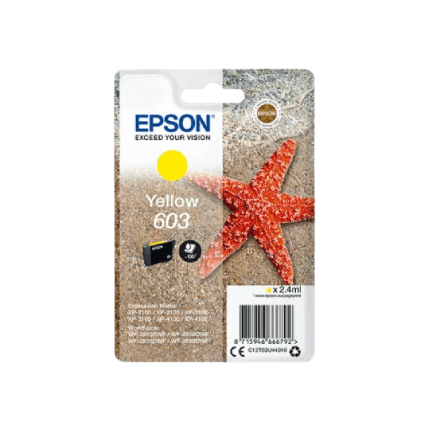 C13T03U44010 Epson 603 gul Printerpatron - 2,4 ml. - Original