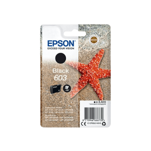 C13T03U14010 Epson 603 sort Printerpatron - 3,4 ml. - Original