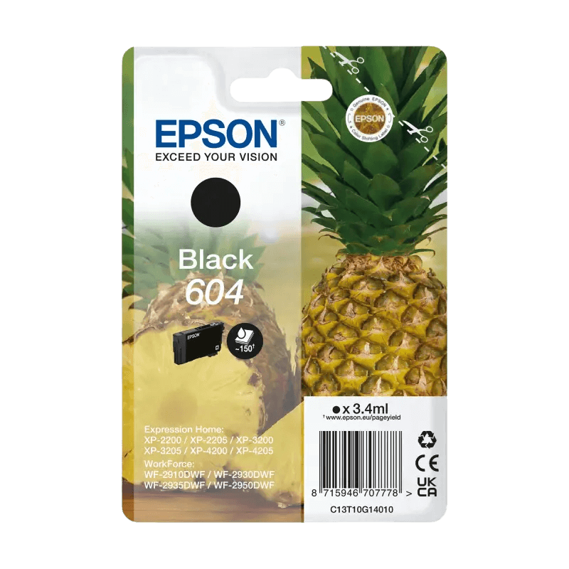 C13T10G14010 Epson 604 sort Printerpatron - 3,4 ml. - Original