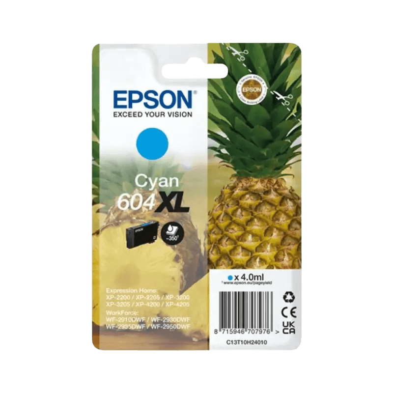 C13T10H24010 Epson 604XL cyan XL Printerpatron - 4 ml. - Original