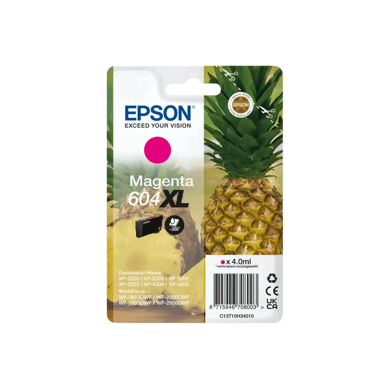 C13T10H34010 Epson 604XL magenta XL Printerpatron - 4 ml. - Original