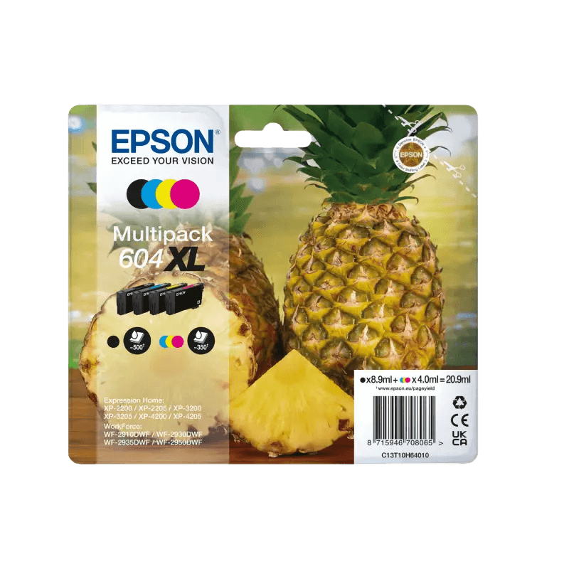 C13T10H64010 Epson 604XL CMYK XL Printerpatron - 8,9 + 3x 4 ml. - Original