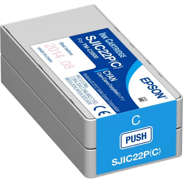 C33S020602 Epson SJIC22P cyan Printerpatron - 32,5 ml. - Original