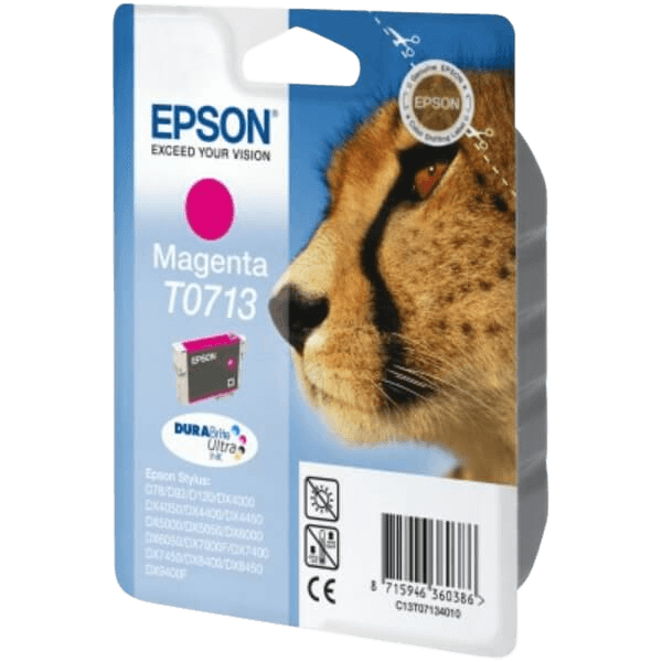 C13T07134012 Epson T0713 magenta Printerpatron - 5,5 ml. - Original