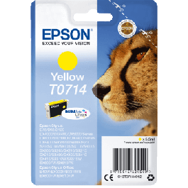 C13T07144012 Epson T0714 gul Printerpatron - 5,5 ml. - Original