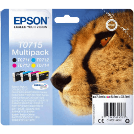 C13T07154012 Epson T0715 CMYK Printerpatron - 23,9 ml. - Original