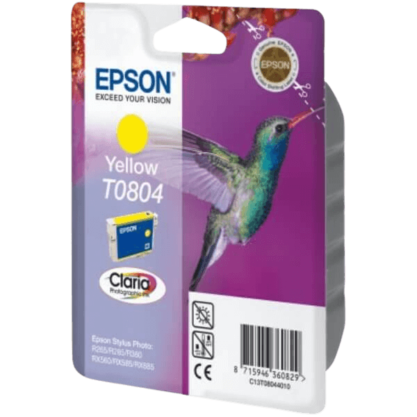 C13T08044011 Epson T0804 gul Printerpatron - 7,4 ml. - Original