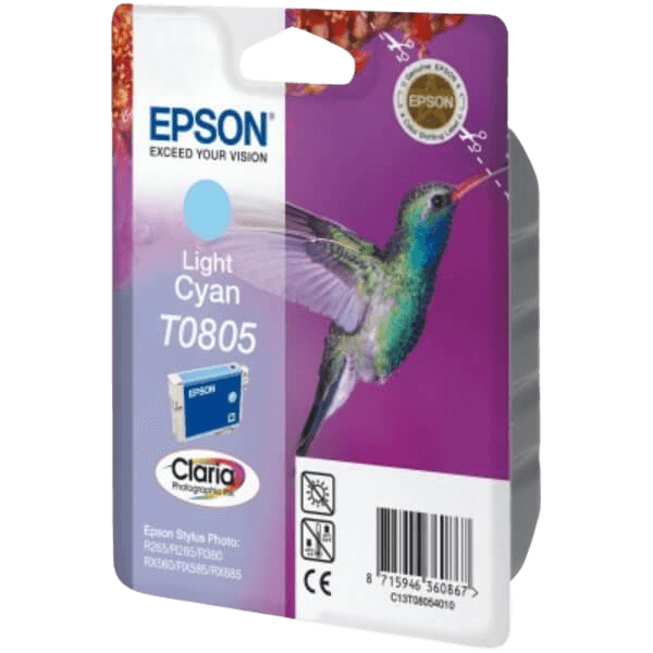 C13T08054011 Epson T0805 lys cyan Printerpatron - 7,4 ml. - Original