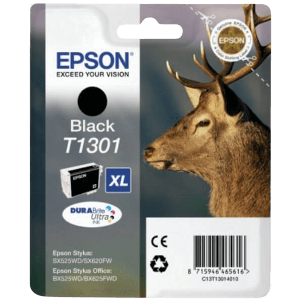 C13T13014012 Epson T1301 sort XXL Printerpatron - 25,4 ml. - Original