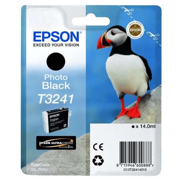 C13T32414010 Epson T3241 foto sort Printerpatron - 14 ml. - Original