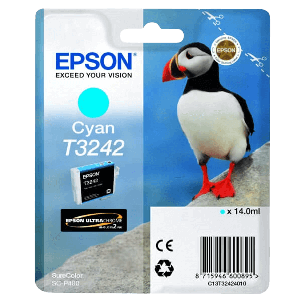 C13T32424010 Epson T3242 cyan Printerpatron - 14 ml. - Original