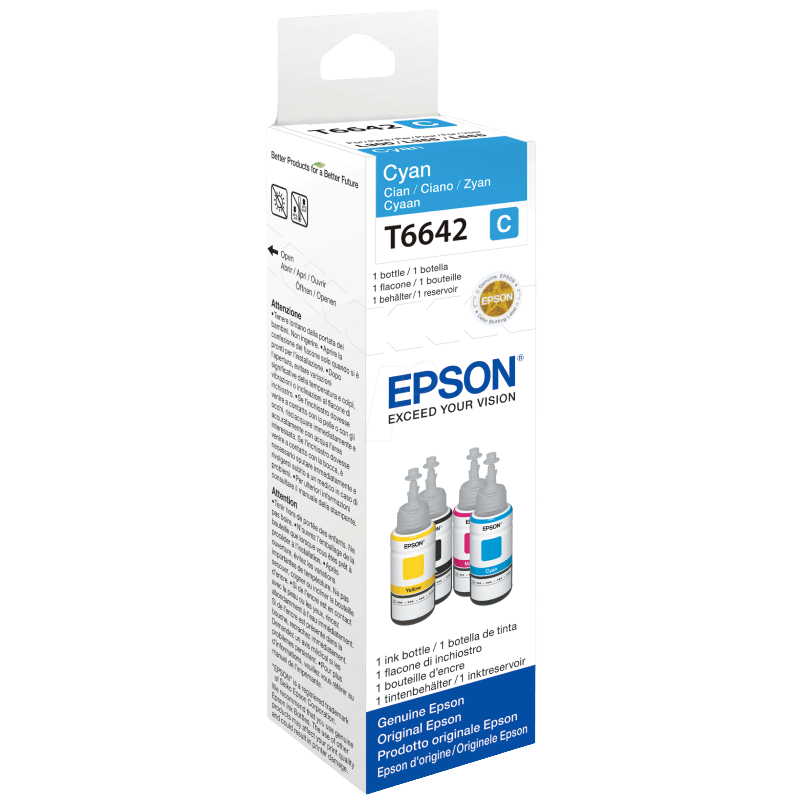 C13T664240 Epson T6642 cyan Printerpatron - 70 ml. - Original