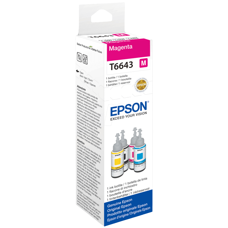 C13T664340 Epson T6643 magenta Printerpatron - 70 ml. - Original
