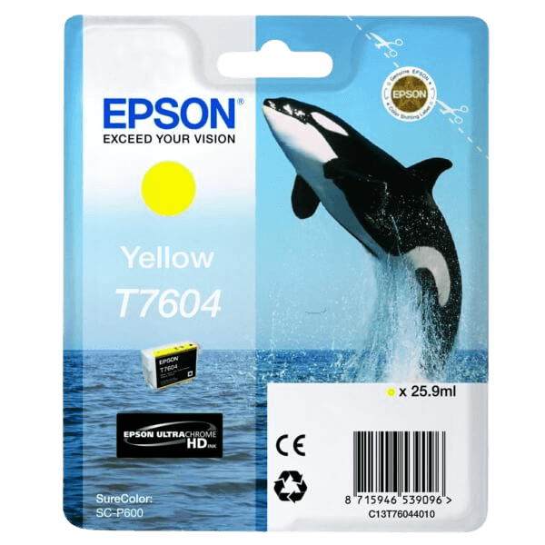 C13T76044010 Epson T7604 gul Printerpatron - 25,9 ml. - Original