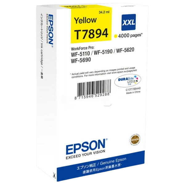 C13T789440 Epson T7894 gul XXL Printerpatron - 34,2 ml. - Original