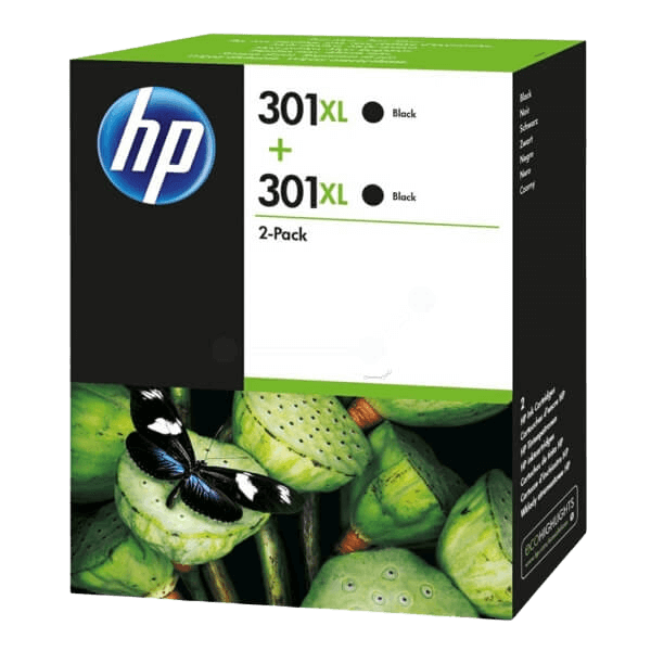 D8J45AE HP 301XL sort XL twin pack Printerpatron - 960 sider - Original