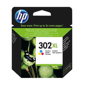 F6U67AE HP 302XL 3 farver i én XL Printerpatron - 8 ml. - Original