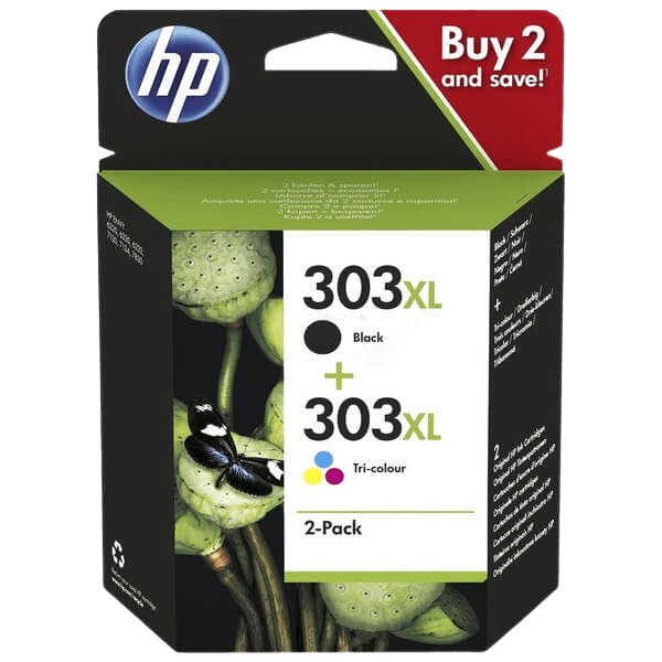 3YN10AE HP 303XL CMYK XL Printerpatron - 12 + 10 ml. - Original