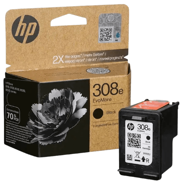 7FP22UE HP 308E sort XL Printerpatron - 320 sider - Original