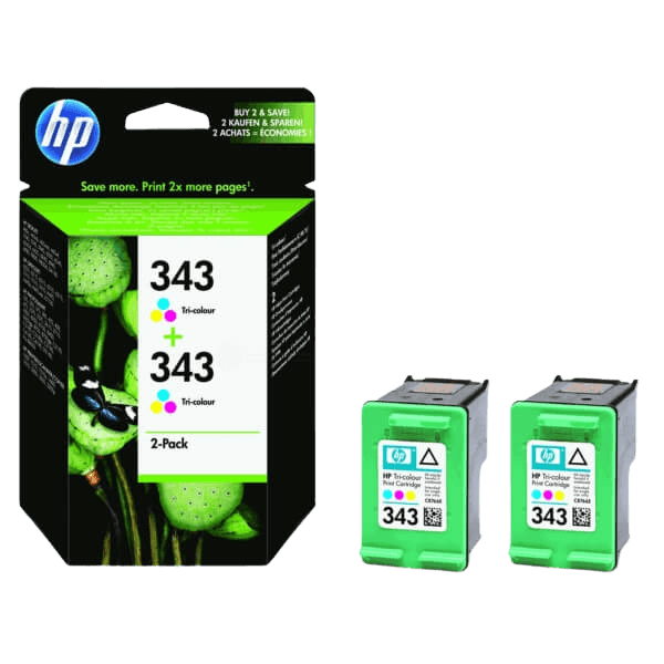 CB332EE HP 343 3 farver i én twin pack Printerpatron - 14 ml. - Original