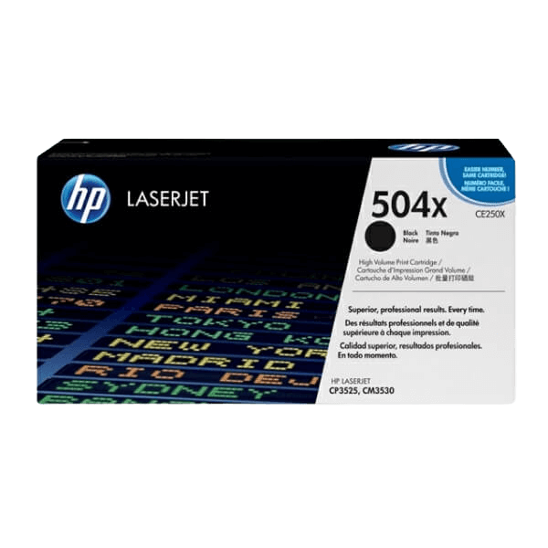 CE250X HP 504X sort XL Printerpatron - 10500 sider - Original